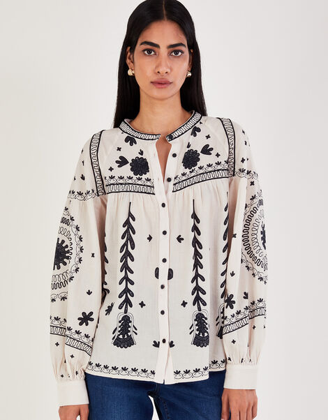Floral Blouse, Ivory (IVORY), large