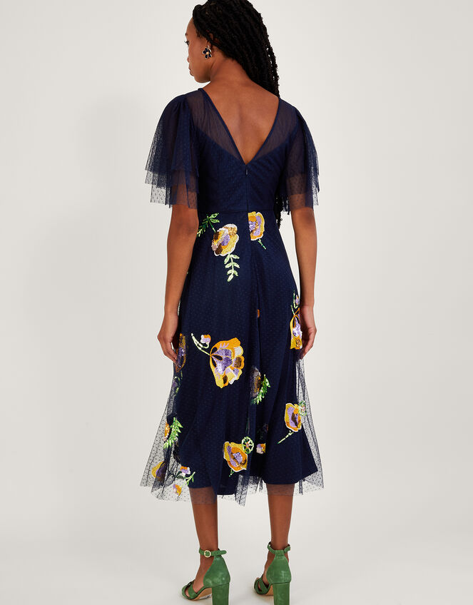 Claudia Embellished Midi Dress, Blue (NAVY), large