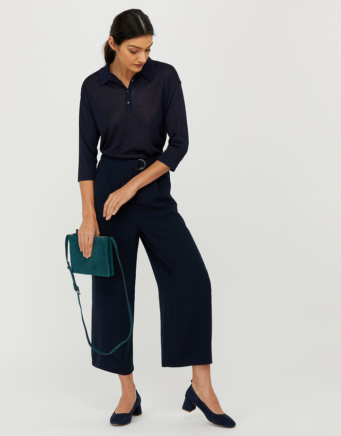 Mindy D-Ring Cropped Trousers, Blue (NAVY), large