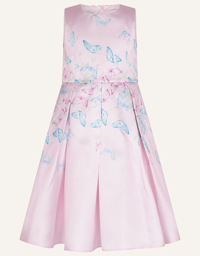Flutter Butterfly Duchess Twill Dress, Pink (PINK), large