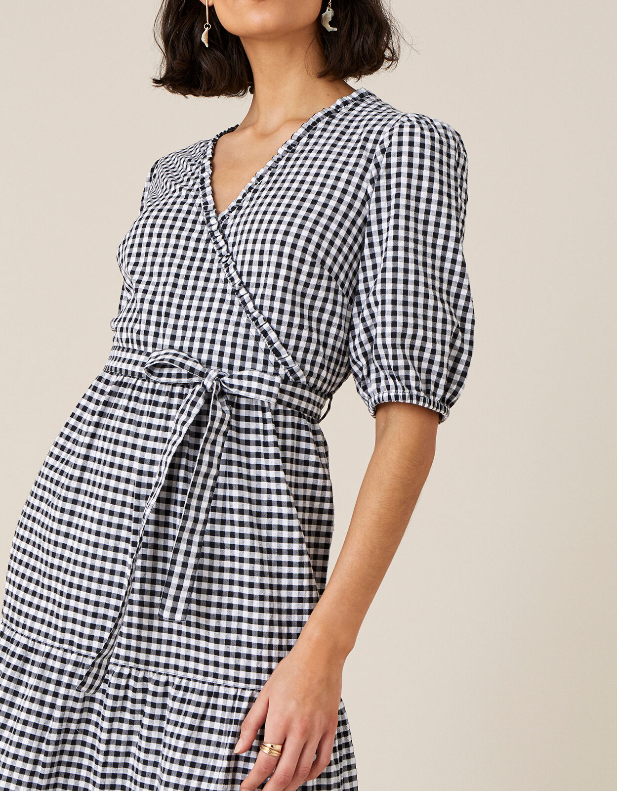 Monsoon black and white on sale dress