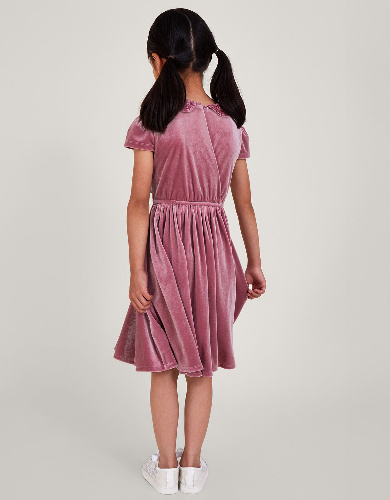 Girls pink velvet dress sale