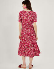 Ditsy Floral Midi Dress, Red (RED), large
