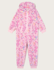 Fairy Print Fleece Onesie, Pink (PINK), large