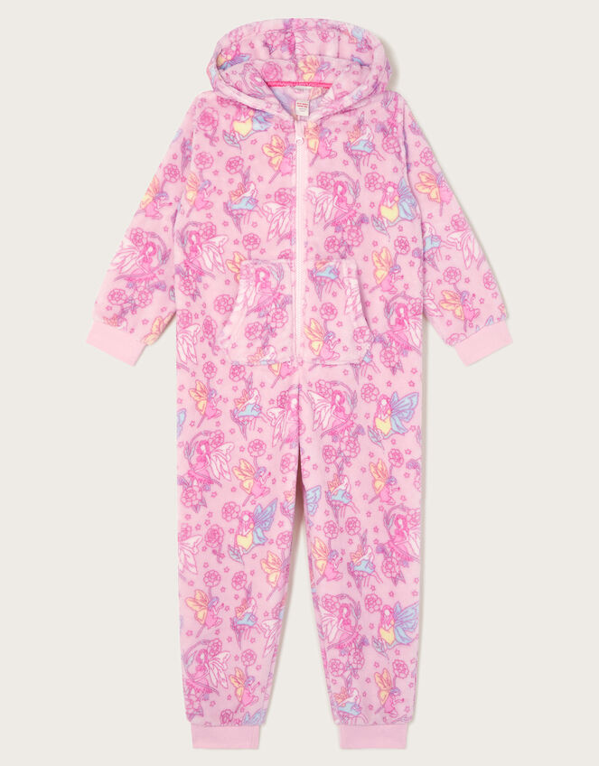 Fairy Print Fleece Onesie, Pink (PINK), large