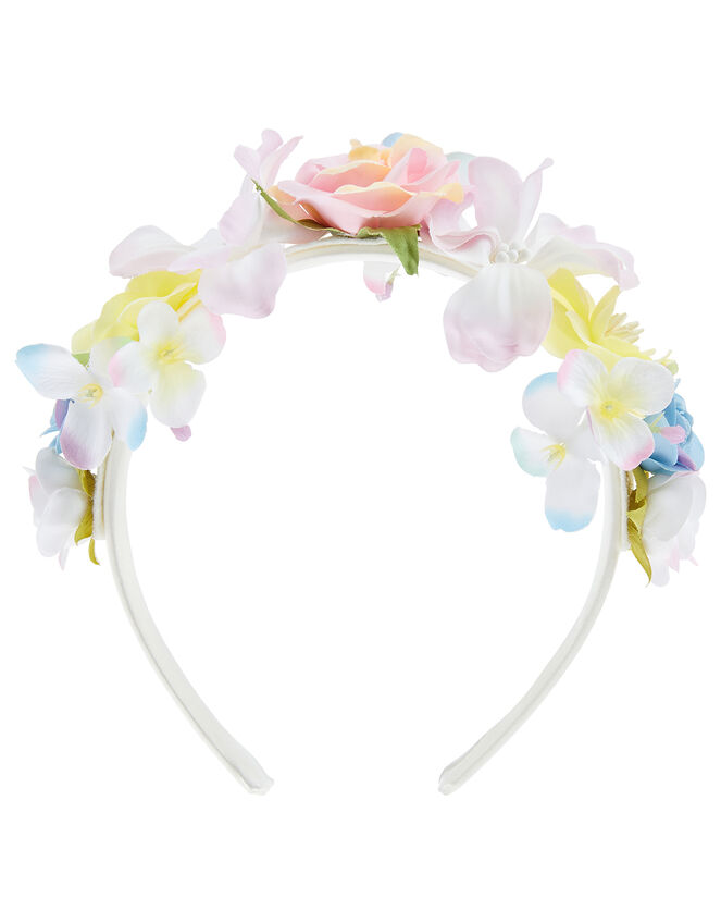 Coloured Floral Headband, , large