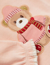 Newborn Bear Frill Top & Trousers Set, Pink (PINK), large