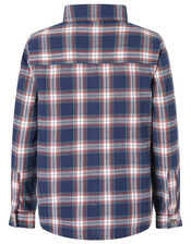 Check Shirt in Pure Cotton, Blue (NAVY), large