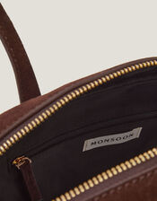 Dalia Suede Bowler Bag, , large