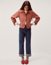 Sierra Scallop Suedette Jacket, Pink (ROSE), large