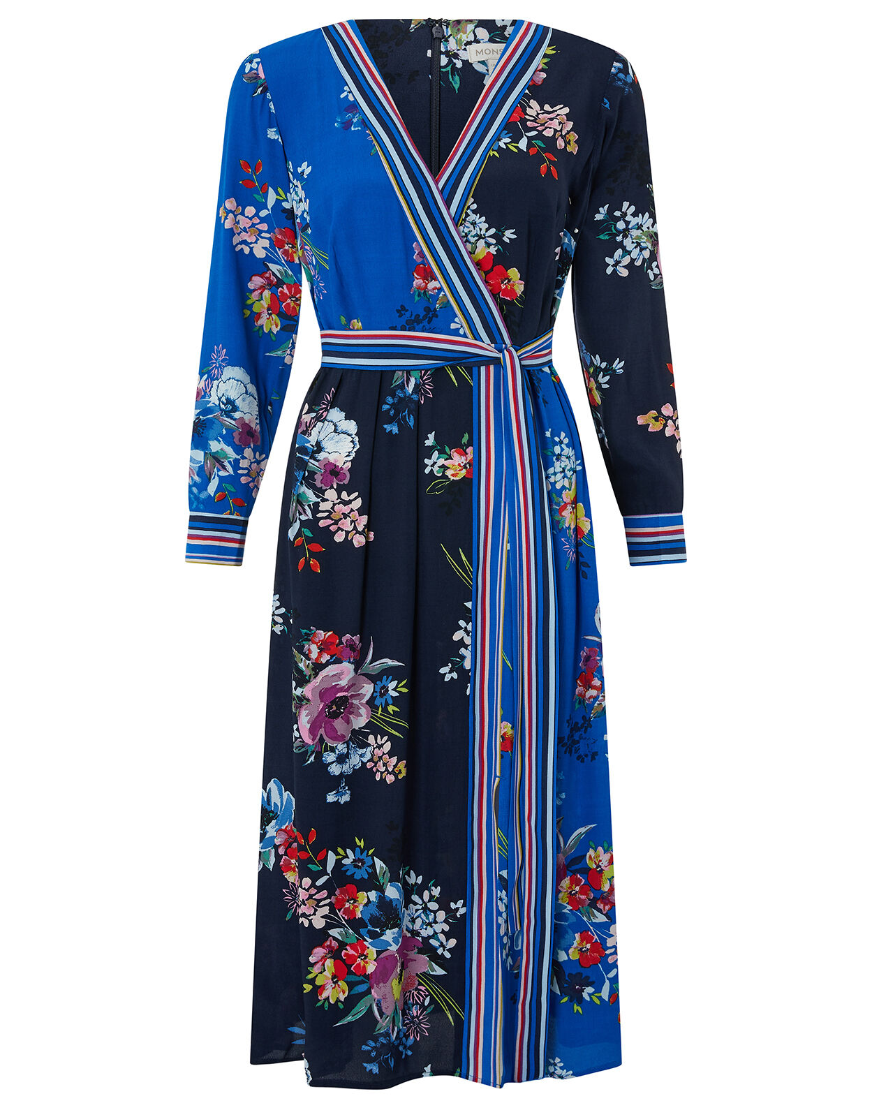 Delilah Floral Wrap Midi Dress Blue