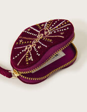 Mini Heart Embroidered Coin Purse, , large