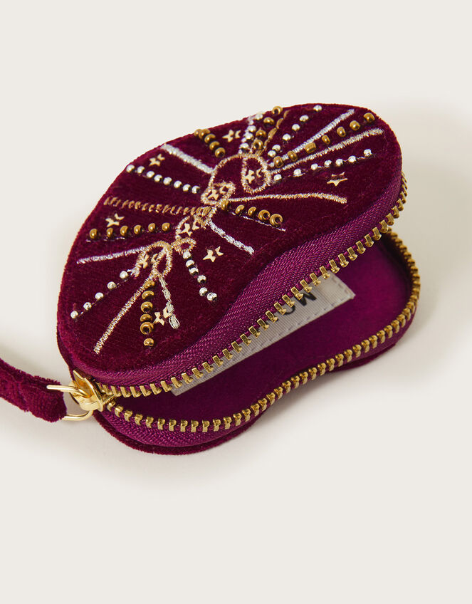 Mini Heart Embroidered Coin Purse, , large