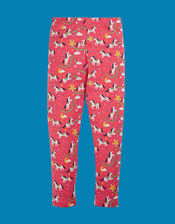 Frugi Libby Unicorn Print Leggings, Pink (PINK), large