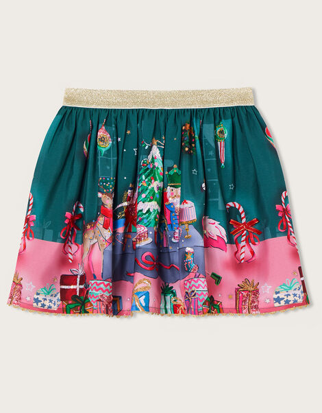 Christmas Scene Skirt with Recycled Polyester Teal, Teal (TEAL), large