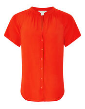 Zinnia Short Sleeve Blouse, Red (RED), large
