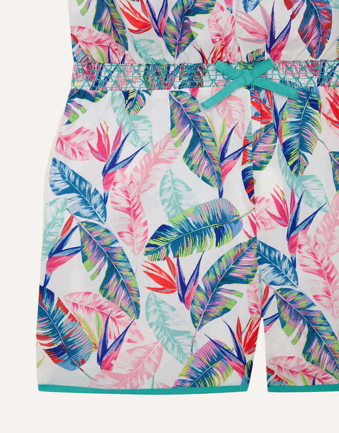 Palm Print Playsuit , Ivory (IVORY), large