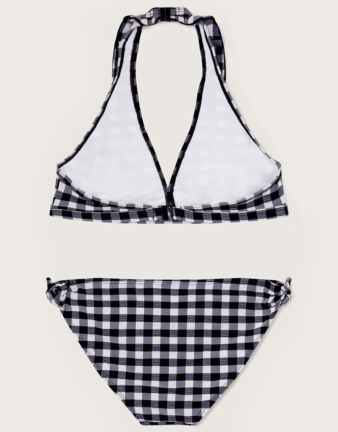 Gingham Bikini Set, Black (BLACK), large