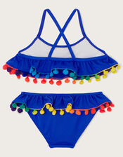 Pom-Pom Bikini Set, Blue (BLUE), large