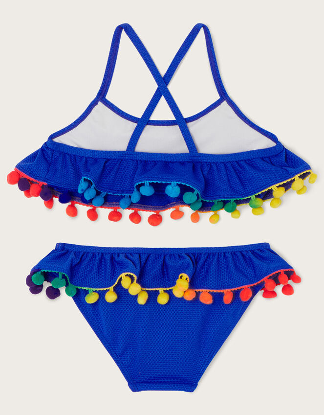 Pom-Pom Bikini Set, Blue (BLUE), large