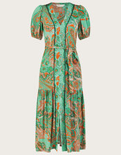 Skye Scarf Print Dress, Green (GREEN), large