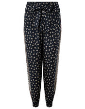 Felicity Printed Trousers in LENZING&trade; ECOVERO&trade;, Black (BLACK), large