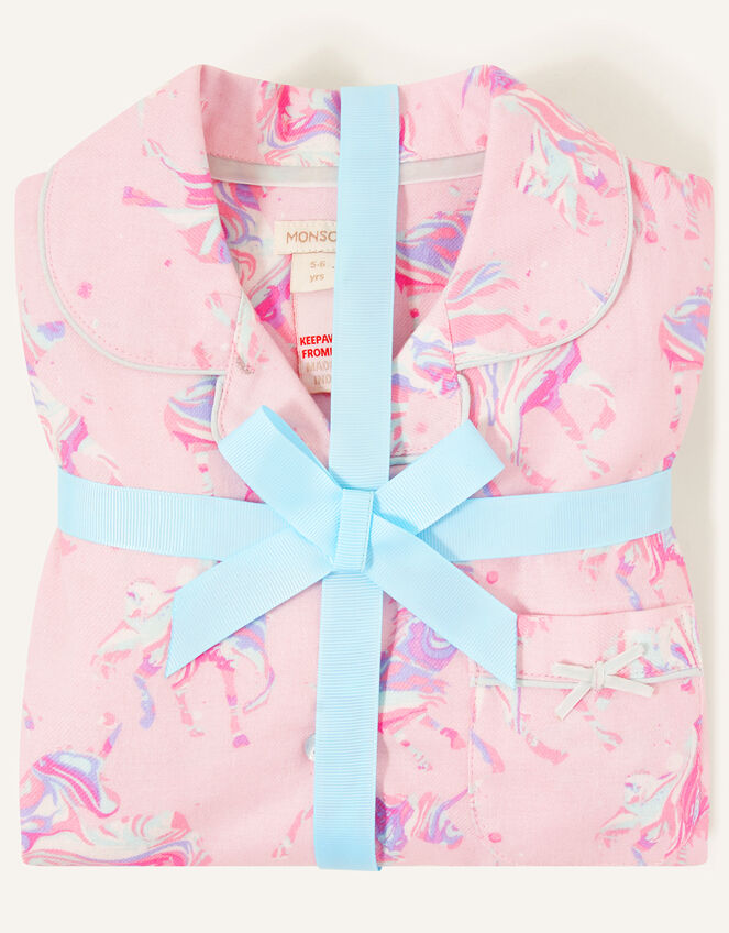 Ada Unicorn Flannel Pyjama Set, Pink (PINK), large