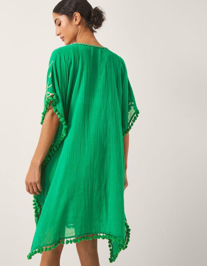 Penny Tassel Embroidered Kaftan, Green (GREEN), large