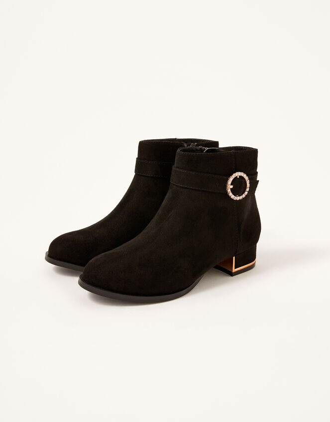 Diamante Heel Boots, Black (BLACK), large