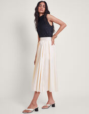 Tully Taffeta Skirt, Cream (CREAM), large