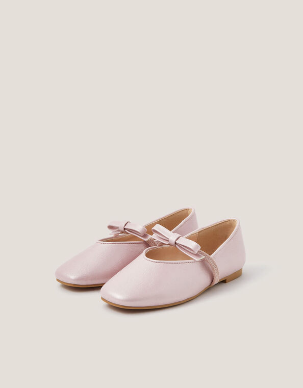 Bow Strap Ballet Flats, Pink (PINK), large