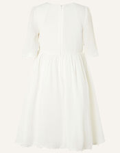 Lace Trim Crepe Tunic Dress, Ivory (IVORY), large