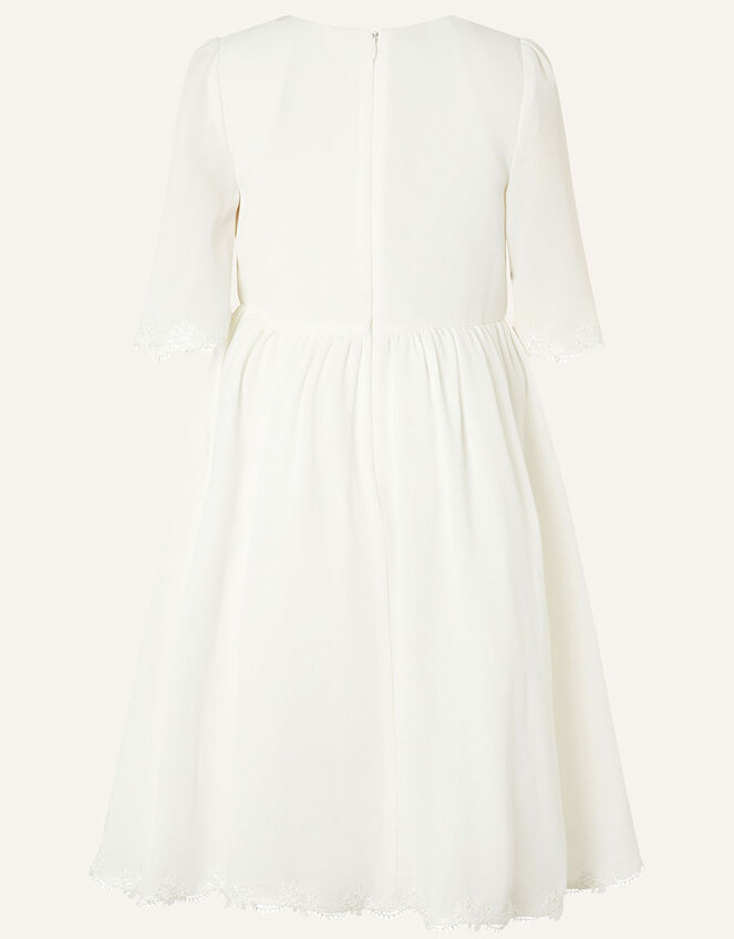 Lace Trim Crepe Tunic Dress, Ivory (IVORY), large