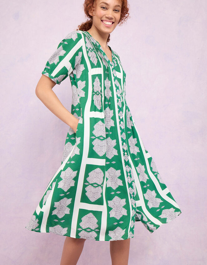 East Ula Print Dress, Green (GREEN), large