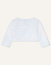 Sequin Satin Jacket, Ivory (IVORY), large