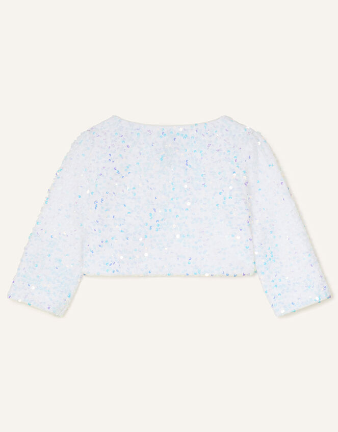 Sequin Satin Jacket, Ivory (IVORY), large