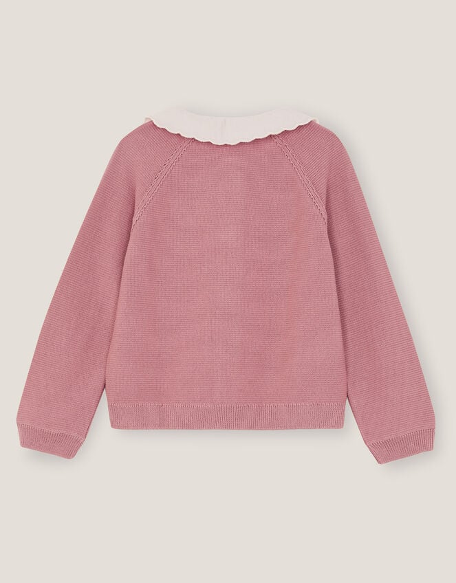 Baby Eve Embroidered Collar Cardigan, Pink (PINK), large