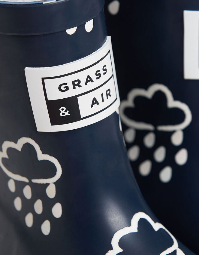 Grass and Air Colour-Revealing Wellies, Blue (NAVY), large