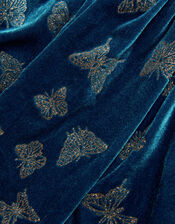 Baby Velvet Butterfly Tiered Dress, Teal (TEAL), large