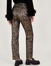 Joni Jacquard Trousers, Black (BLACK), large