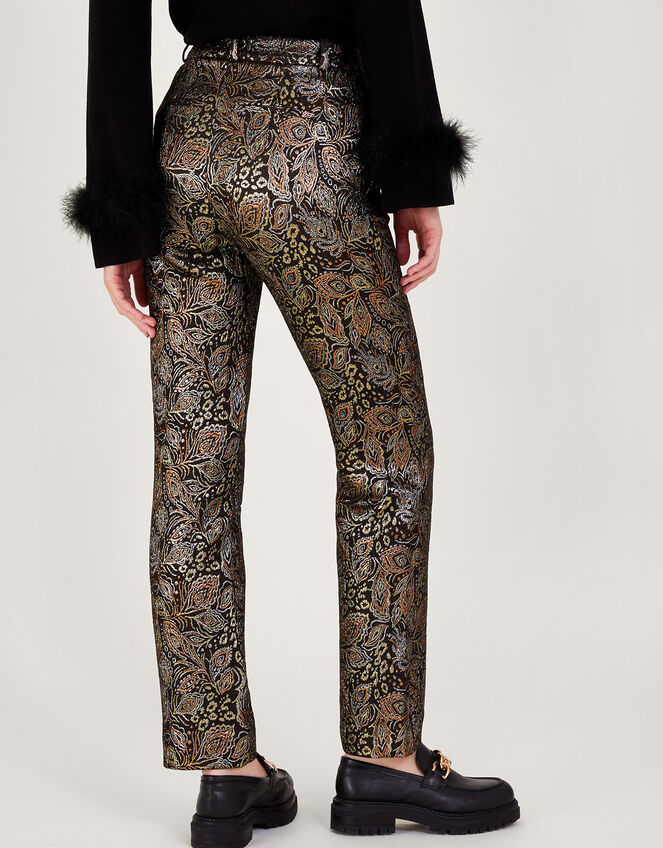 Joni Jacquard Trousers, Black (BLACK), large