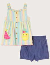 Baby Fruit Stripe Top and Shorts Set, Multi (MULTI), large