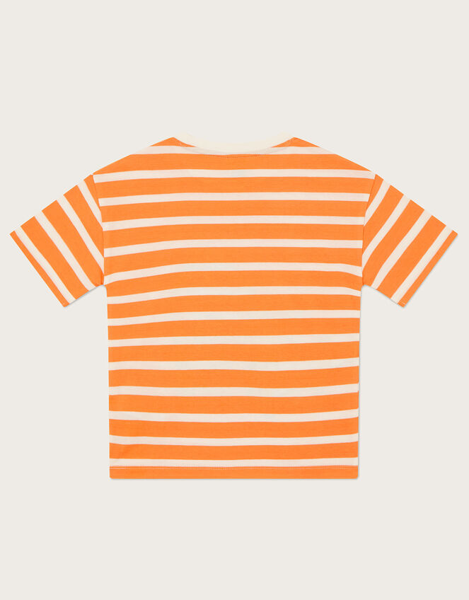 Shark Stripe T-Shirt , Orange (ORANGE), large