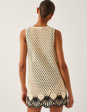 Nicole Knitted Tunic Beach Dress, Ivory (IVORY), large