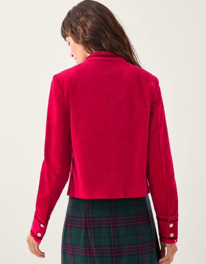 Monsoon x Sarah Corbett-Winder Velvet Military Jacket, Red (RED), large