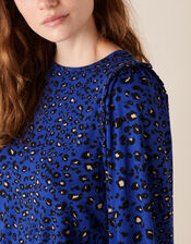 Animal Print Jersey Top, Blue (COBALT), large