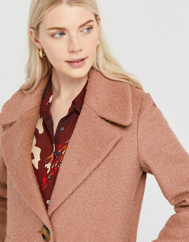 Billie Boucle Coat in Wool Blend, Pink (SOFT PINK), large
