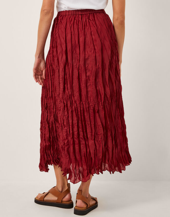 Odessa Crinkle Midi Skirt, Red (CHERRY), large