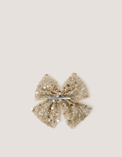 Embellished Bow Hair Clip, Gold (GOLD), large