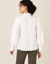 Victoriana Lace Trim Blouse, Ivory (IVORY), large